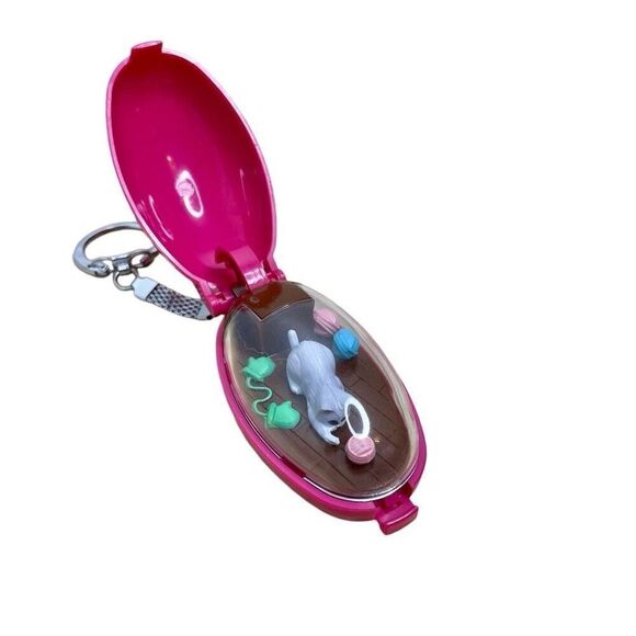 Takara‎ Keychain Mainspring Pocket Critter Used Retro Japan I Love My Cat Works! - Picture 1 of 5
